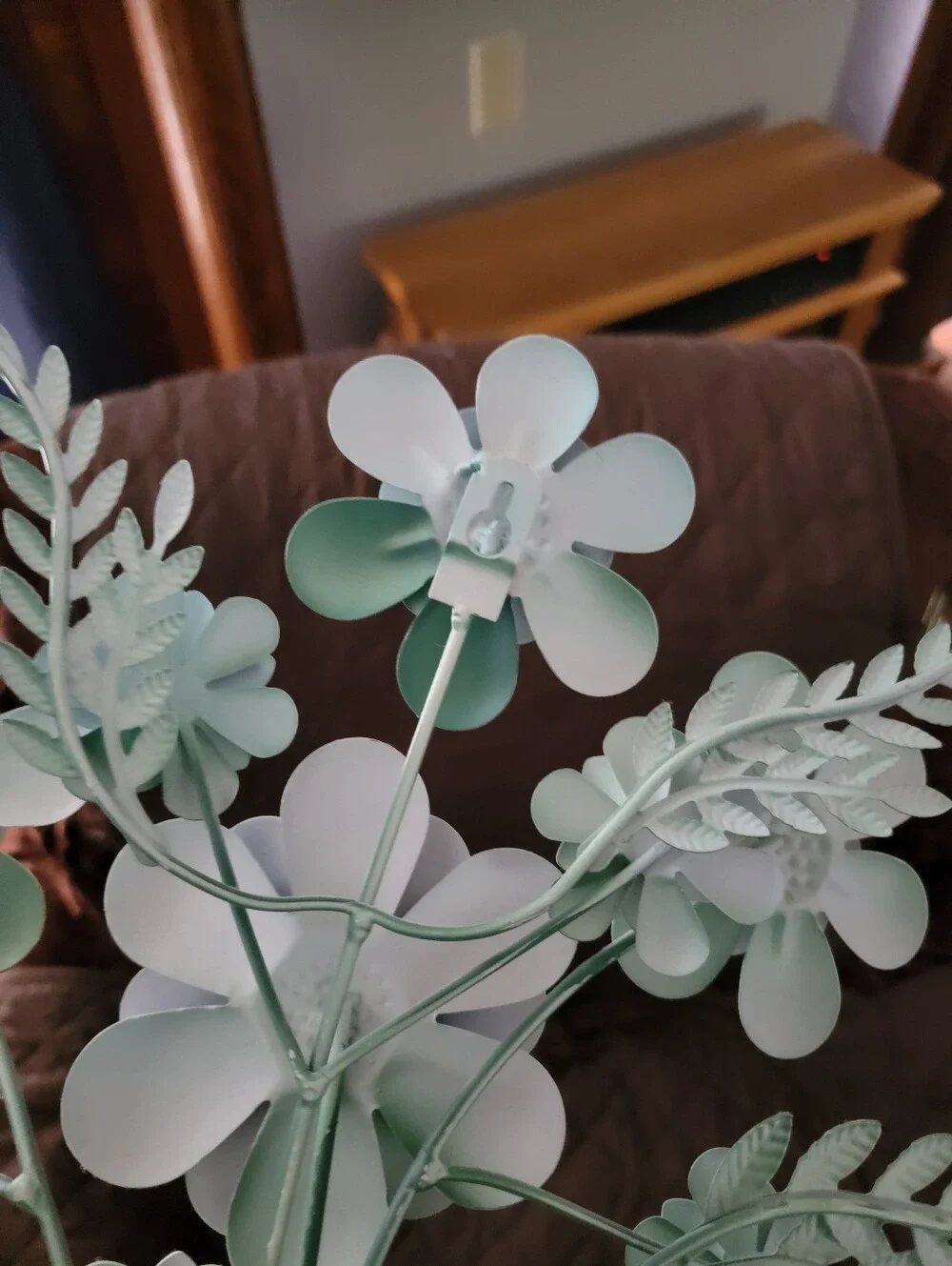 Mint Green Pastel Succulent Metal Floral Bouquet